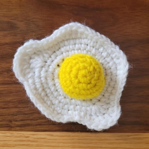 Crochet Breakfast Toy Play Food 3D BACON WAFFLES FRIED EGG - Picture 3 of 7